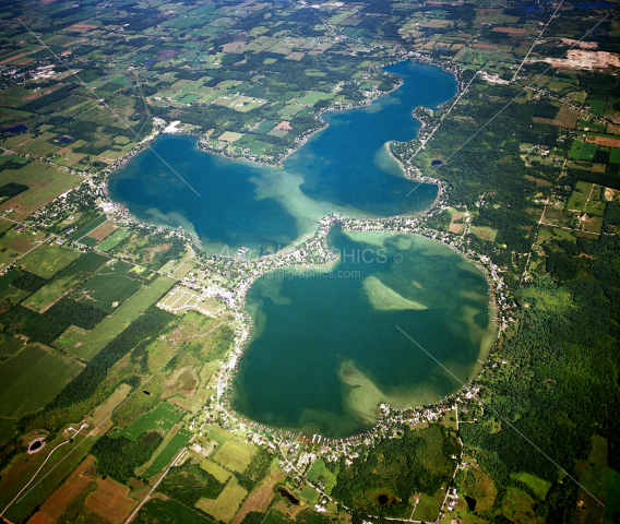 Devils Lake & Round Lake in Lenawee County, Michigan